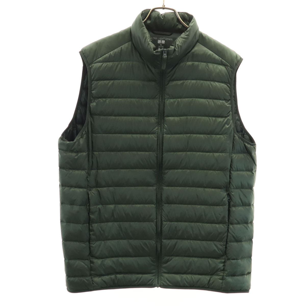 UNIQLO ユニクロ ウルトラライト ダウンベスト XL カーキ 収納袋付き メンズ_画像1