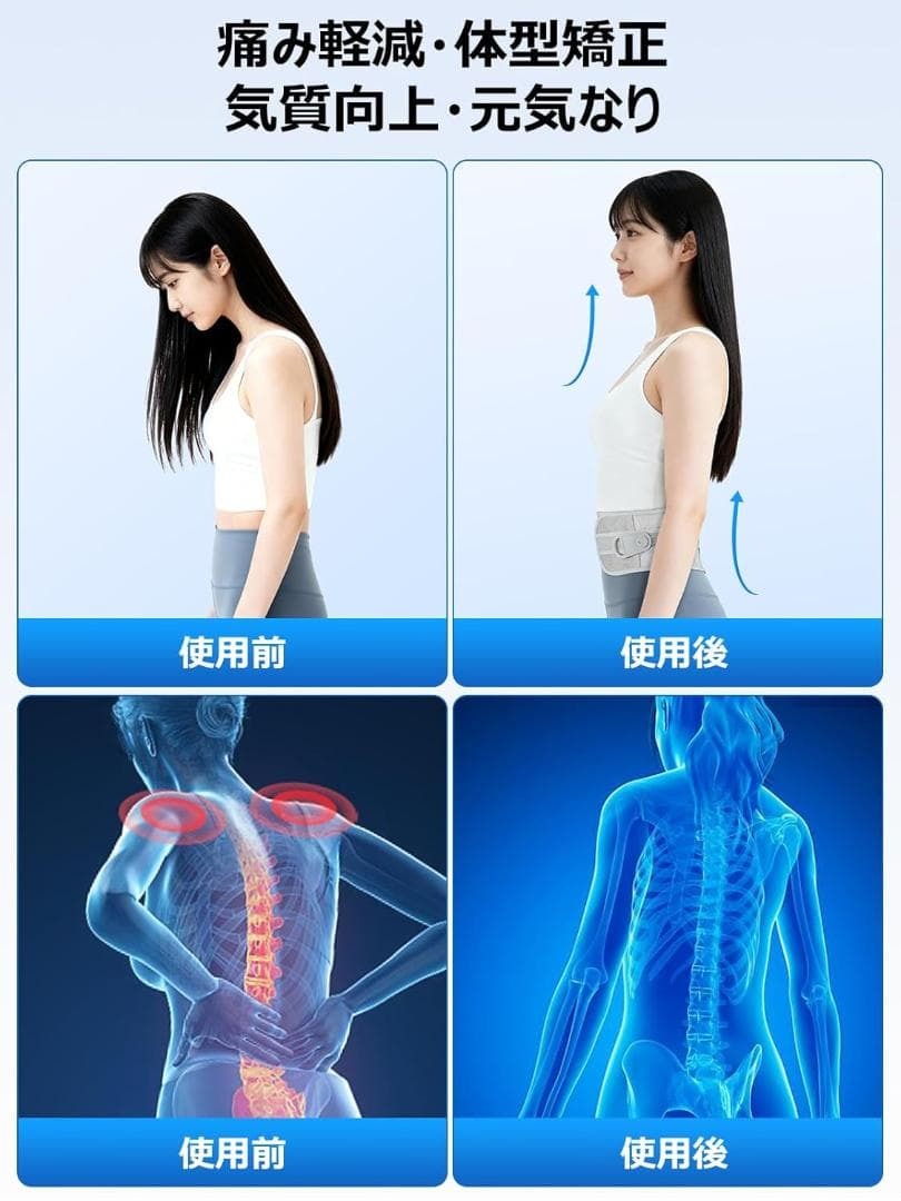 腰痛ベルト コルセット レディース 骨盤ベルト サポーター 猫背矯正ベルト 新品 未使用_画像4
