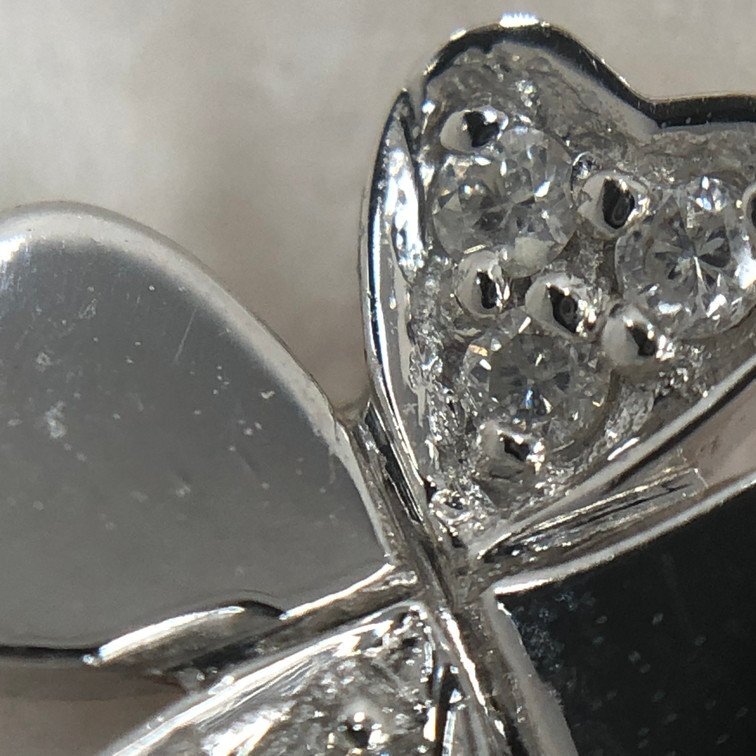 Folli Follie　フォリフォリ　K18　クローバー　ピアス　MD0.04ct　総重量1.68g　箱付き【DKAI5074】_画像9