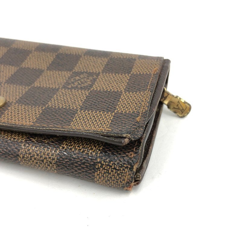 LOUIS VUITTON ルイ・ヴィトン 折りたたみ財布 ダミエ ポルトモネ・ビエ・トレゾール N61730/CA0052【DKAX3061】_画像4