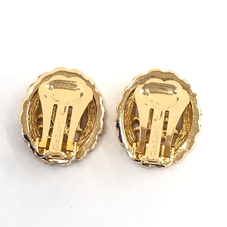 Christian Dior クリスチャンディオール イヤリング ロゴ ラインストーン【DKBA5022】_画像2