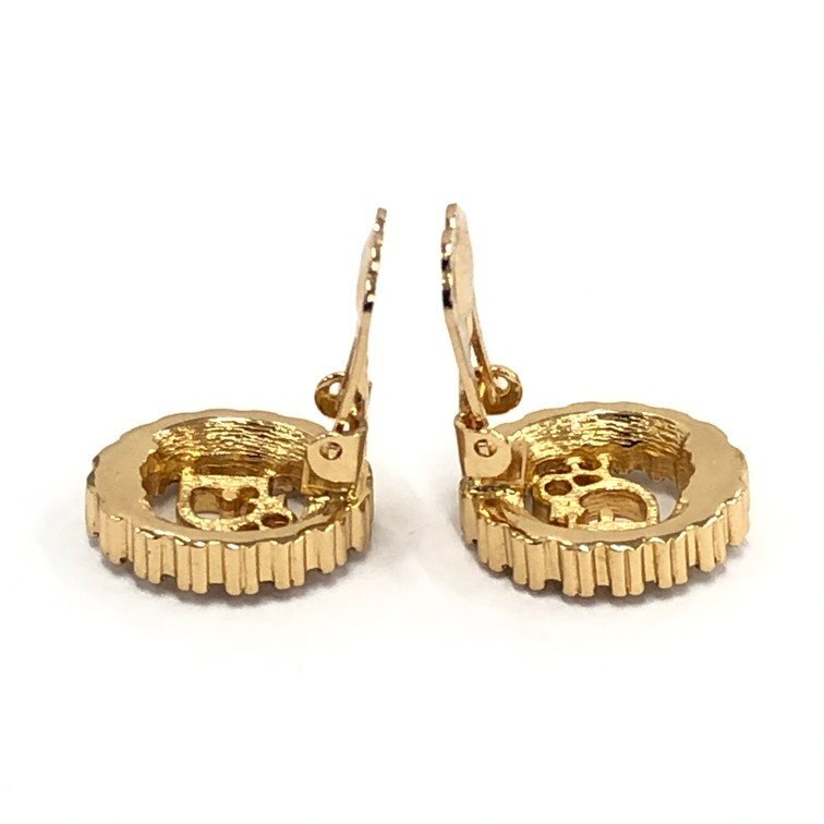 Christian Dior クリスチャンディオール イヤリング ロゴ ラインストーン【DKBA5022】_画像3