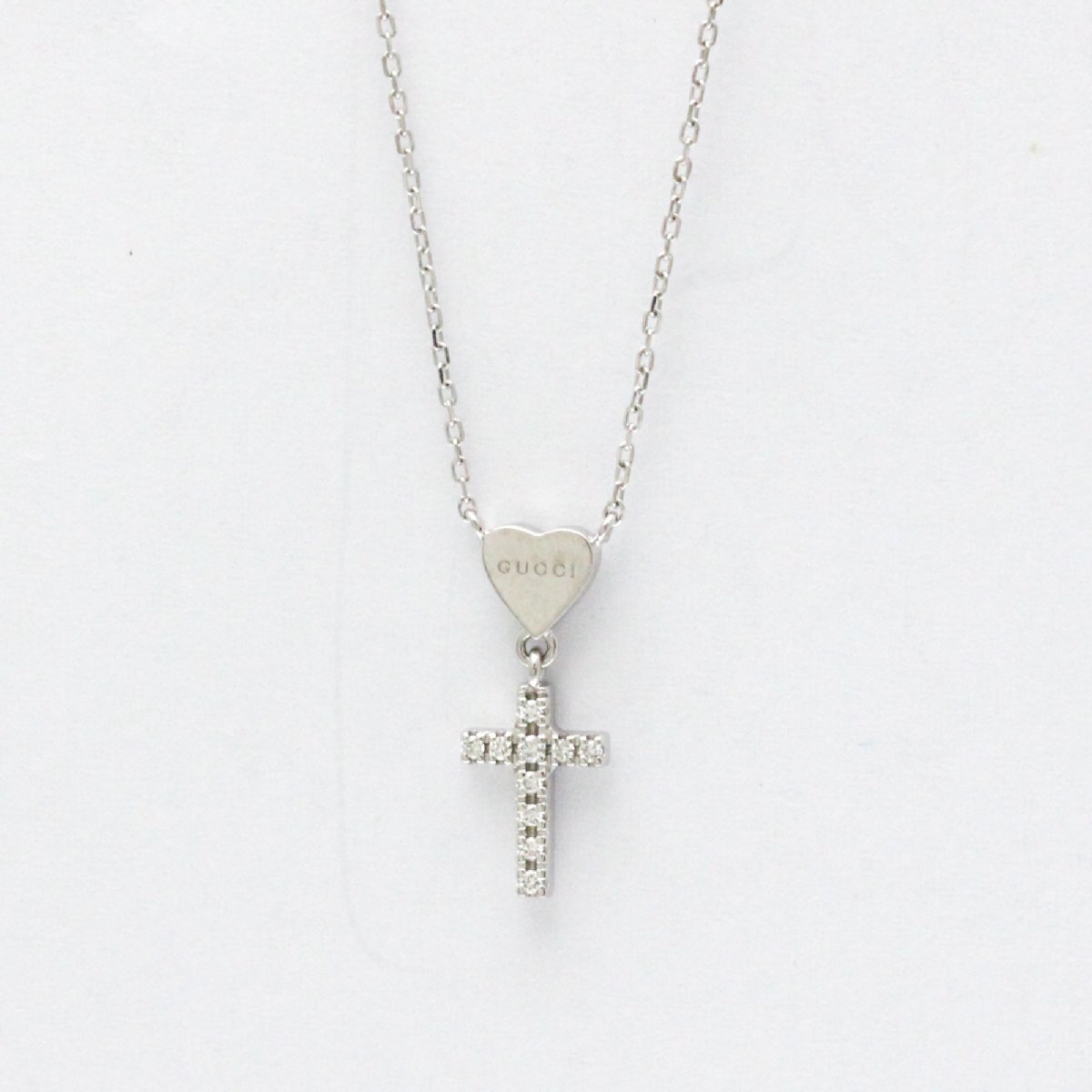 グッチ(Gucci) K18ホワイトゴールド(K18WG) ダイヤモンド レディース,メンズ ファッション ペンダントネックレス_画像1