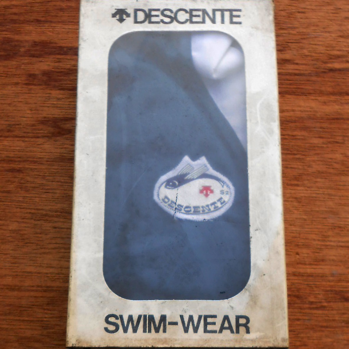 未使用 '80s DESCENTE デサント S2 女児用 スクール水着 ネイビーxホワイト 紺x白 ワンピース ナイロン 日本製 昭和 デッドストック 保管品_画像10