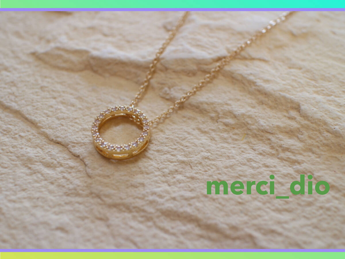 シップス SHIPS ジルコニア リング トップ ネックレス ゴールドカラー 華奢 チェーン トレンド 新品 未使用 wai トゥモローランド_画像2