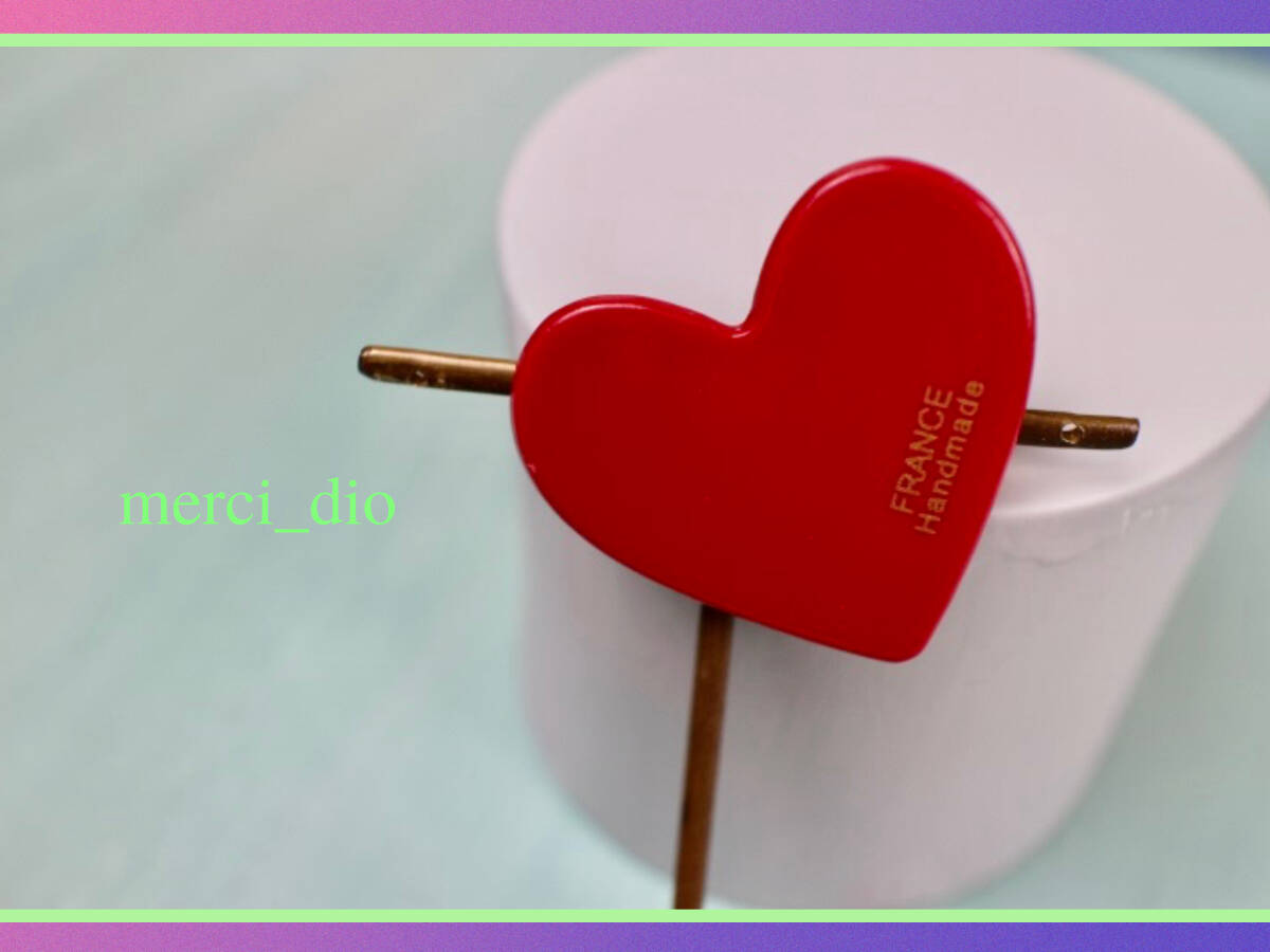 *atelier57* PARIS ハート パーツ スモール ヘアクリップ ミニ クリア レッドカラー 新品 未使用 トゥモローランド_画像5