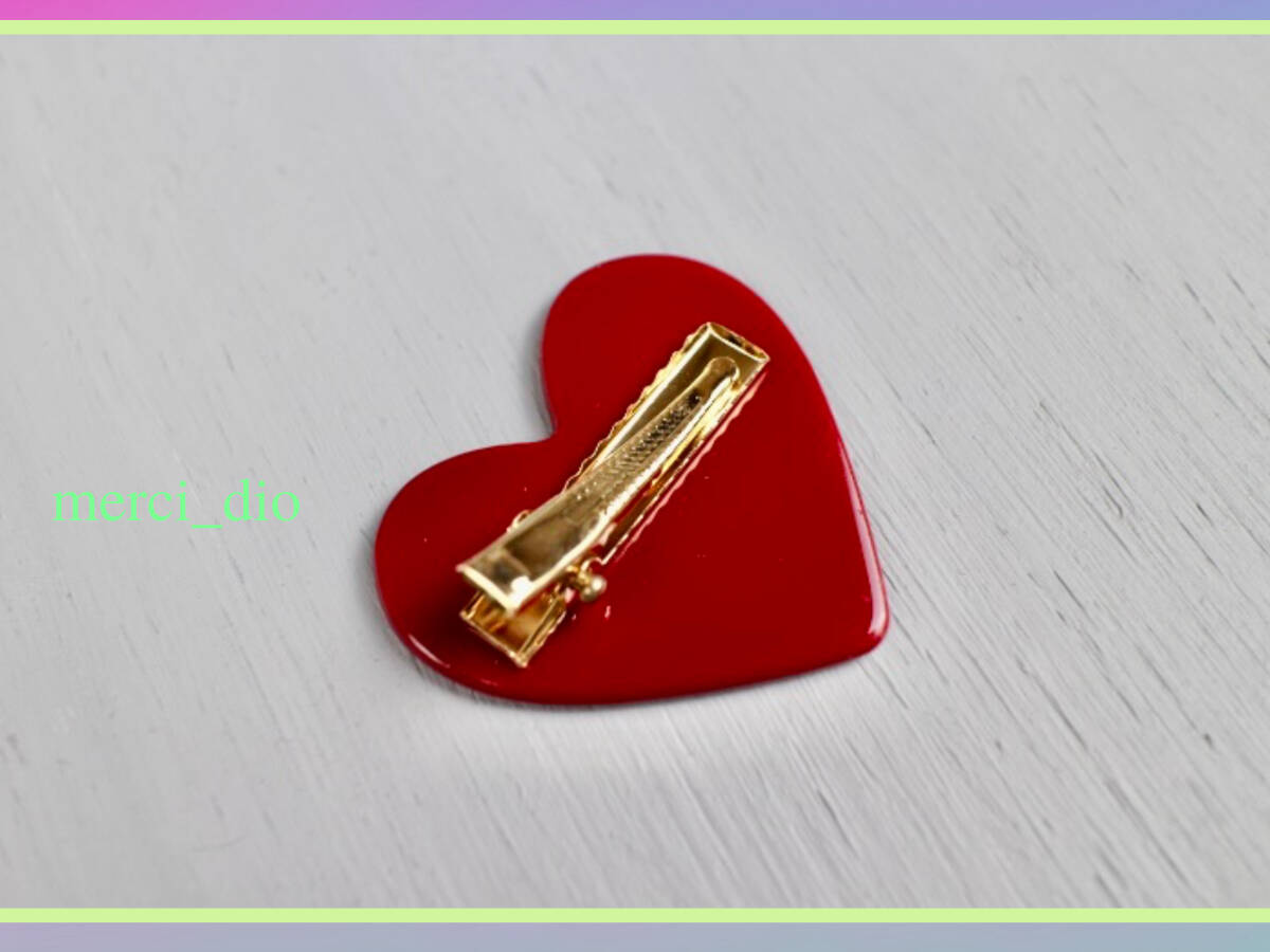 *atelier57* PARIS ハート パーツ スモール ヘアクリップ ミニ クリア レッドカラー 新品 未使用 トゥモローランド_画像8