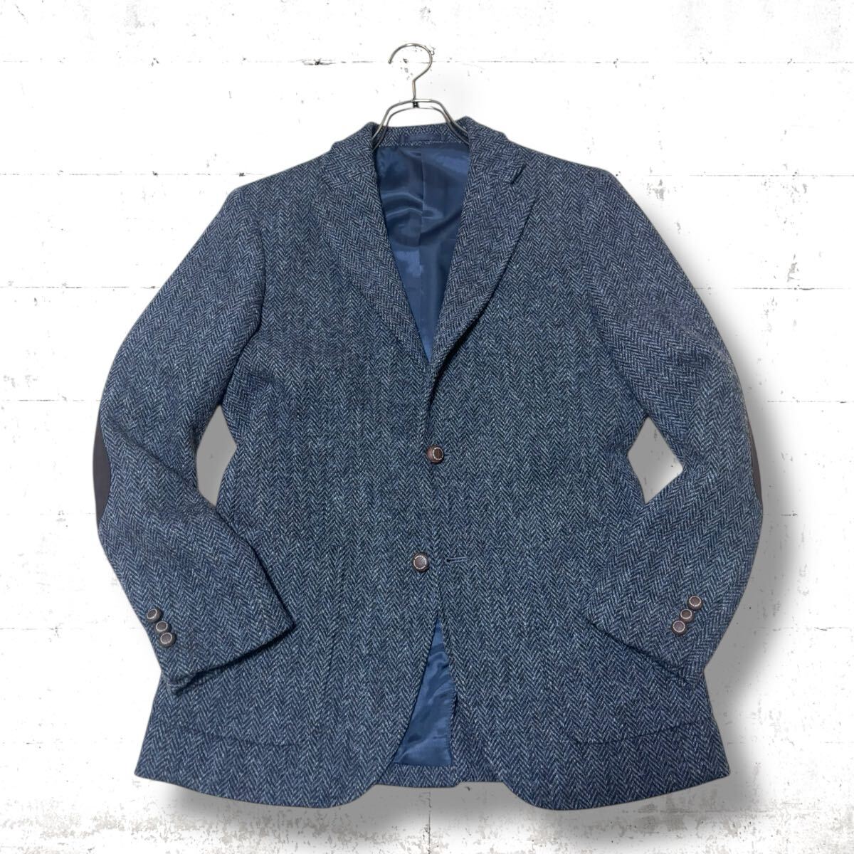 極美品　ハリスツイード　ウール　エルボーパッチ　アンコン　ジャケット　HARRISTWEED ケント　Mサイズ　くるみ　胡桃ボタン　kent 2B_画像2