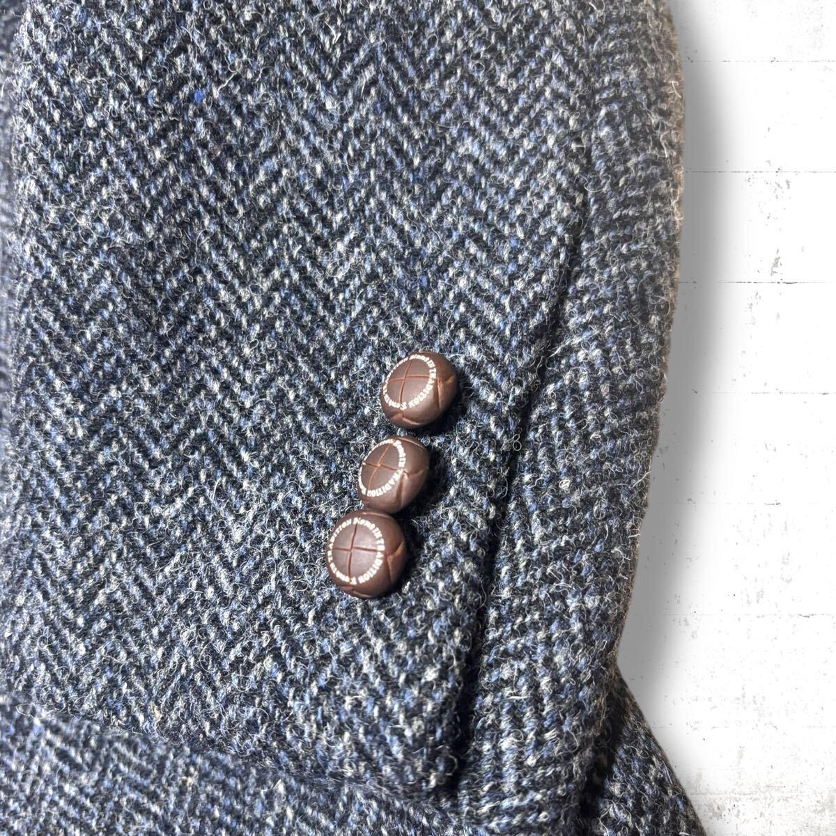 極美品　ハリスツイード　ウール　エルボーパッチ　アンコン　ジャケット　HARRISTWEED ケント　Mサイズ　くるみ　胡桃ボタン　kent 2B_画像4