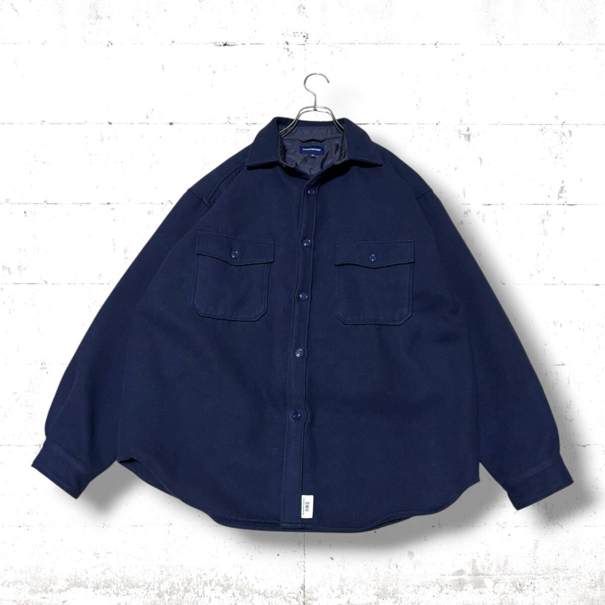 descendant CPOC フリース　シャツ　ジャケット　オーバーサイズ　紺色　ダークネイビー　M L ディセンダント　DWU タグ_画像1
