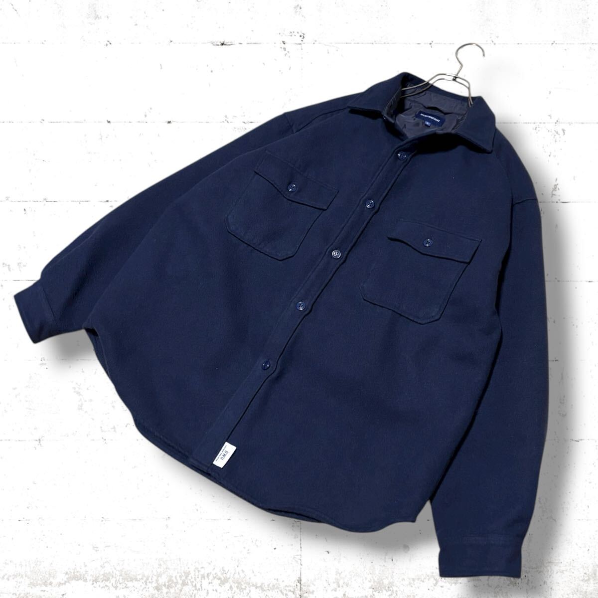 descendant CPOC フリース　シャツ　ジャケット　オーバーサイズ　紺色　ダークネイビー　M L ディセンダント　DWU タグ_画像2