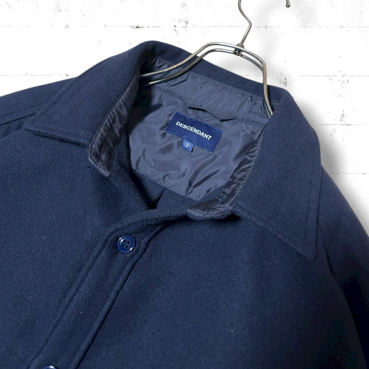 descendant CPOC フリース　シャツ　ジャケット　オーバーサイズ　紺色　ダークネイビー　M L ディセンダント　DWU タグ_画像5