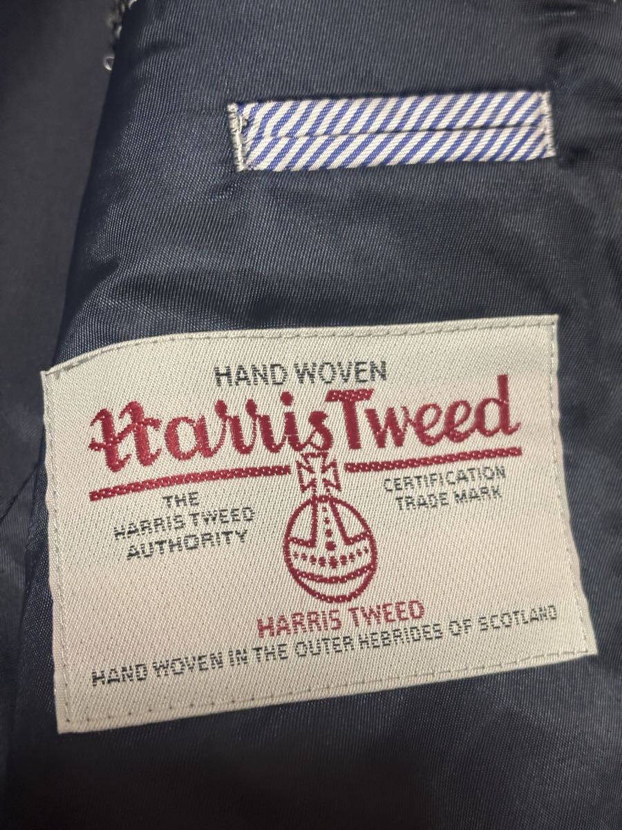 極美品　ハリスツイード　ウール　エルボーパッチ　アンコン　ジャケット　HARRISTWEED ケント　Mサイズ　くるみ　胡桃ボタン　kent 2B_画像7