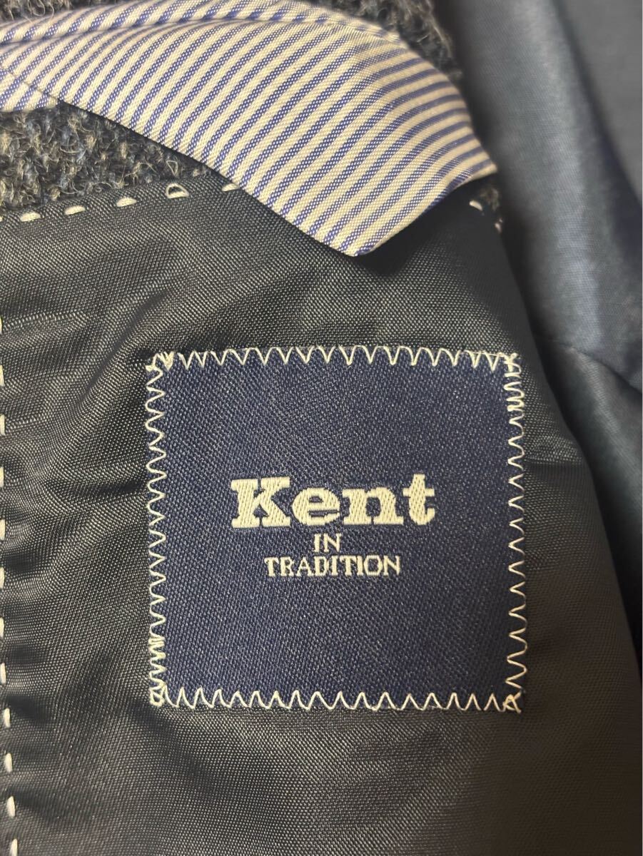 極美品　ハリスツイード　ウール　エルボーパッチ　アンコン　ジャケット　HARRISTWEED ケント　Mサイズ　くるみ　胡桃ボタン　kent 2B_画像8