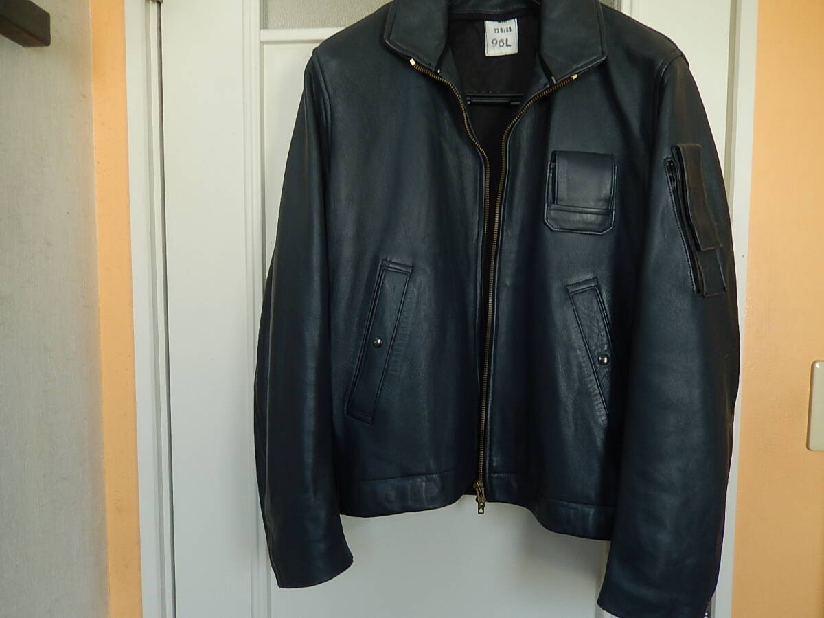 フランス軍 パイロットジャケット MIC 実物 フライトジャケット レザージャケット 70s 80s_画像1