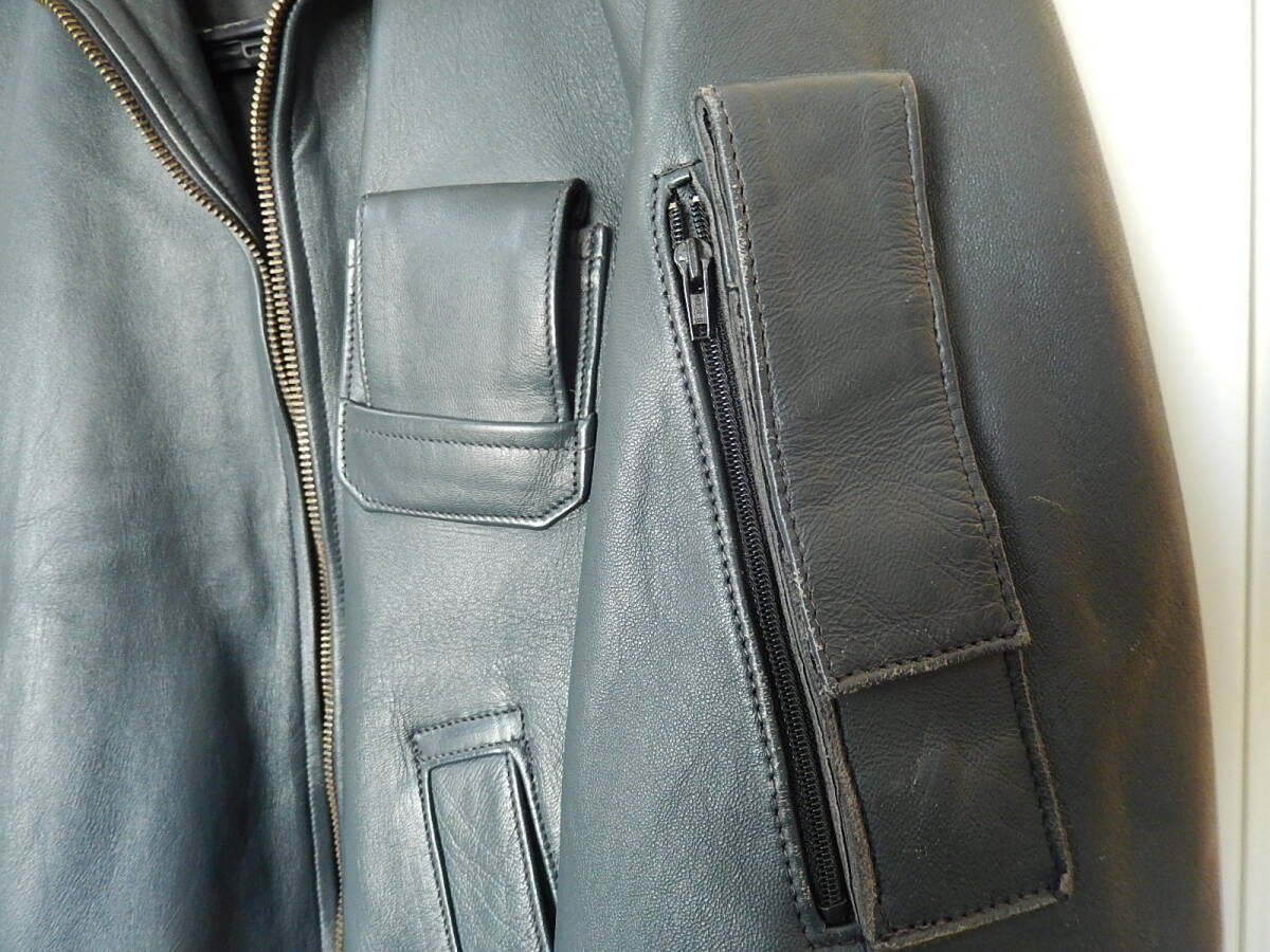 フランス軍 パイロットジャケット MIC 実物 フライトジャケット レザージャケット 70s 80s_画像5