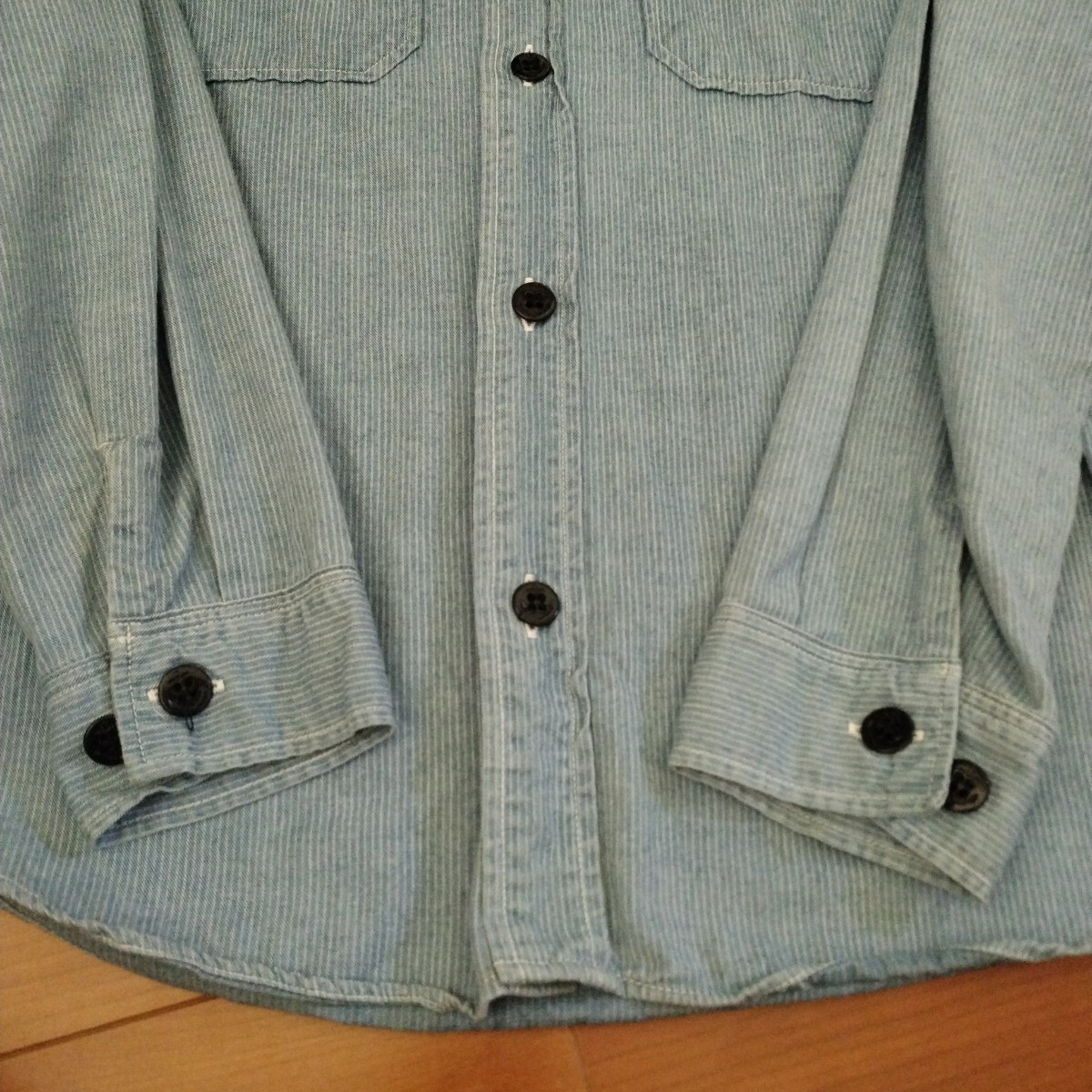 貴重 入手困難 正規品 日本製 オアスロウ or slow ヒッコリー フードシャツ マウンテンパーカー 2 M アメカジ バイカー アウトドア _画像10