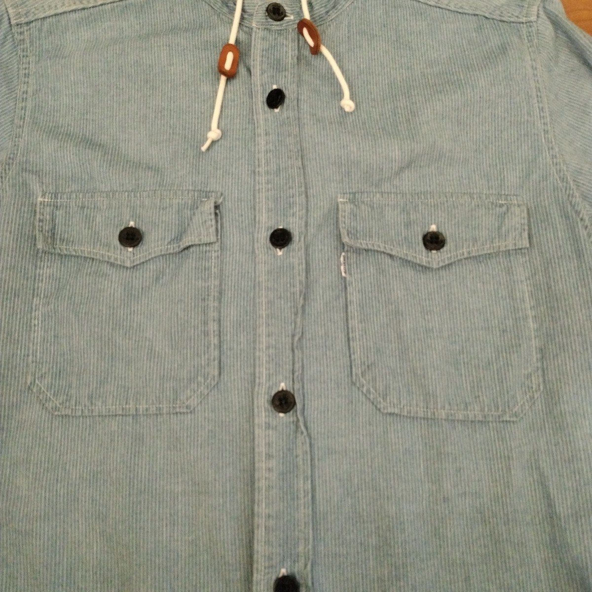 貴重 入手困難 正規品 日本製 オアスロウ or slow ヒッコリー フードシャツ マウンテンパーカー 2 M アメカジ バイカー アウトドア _画像8