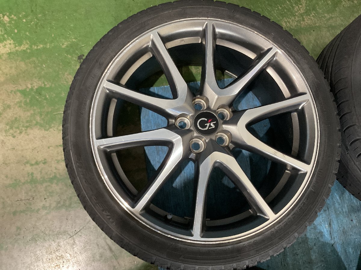 ① トヨタ プリウス ZVW30 G’s アルミホイール 補修前提 18x7.5J +50 5H100 タイヤ3本要交換（A8-101 135012）　　　_画像5