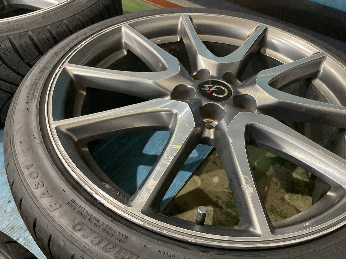 ① トヨタ プリウス ZVW30 G’s アルミホイール 補修前提 18x7.5J +50 5H100 タイヤ3本要交換（A8-101 135012）　　　_画像6