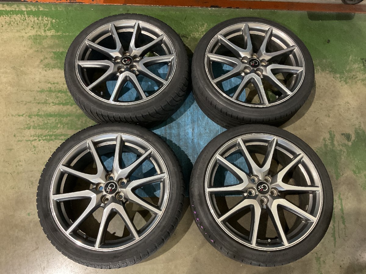 ① トヨタ プリウス ZVW30 G’s アルミホイール 補修前提 18x7.5J +50 5H100 タイヤ3本要交換（A8-101 135012）　　　_画像1