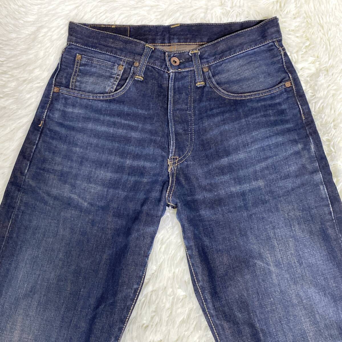 エドウィン EDWIN デニムパンツ 505X W29 4505 セルビッチ 日本製 ジーンズ 赤耳 縦落ち インディゴ ジーパン INDIGO ヒゲ USED品 古着_画像3