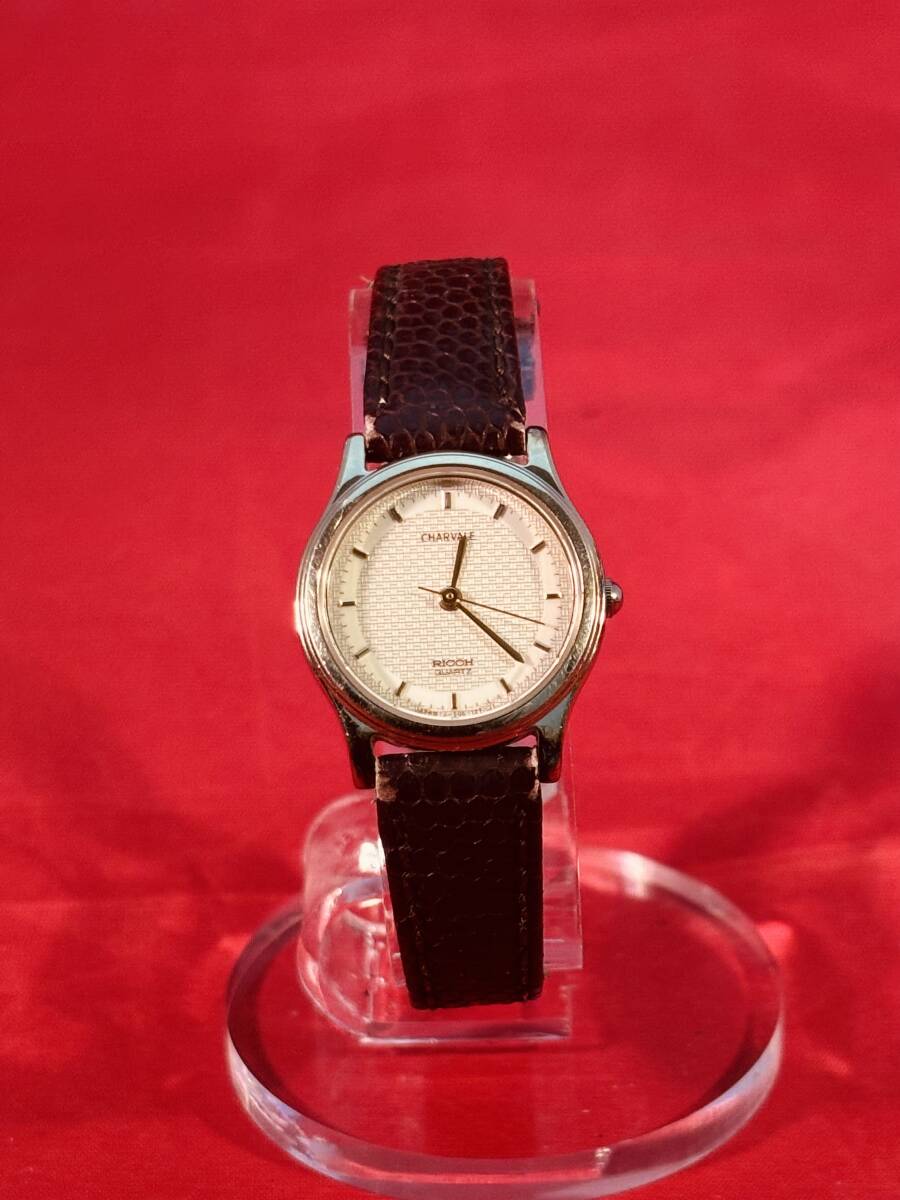 RICOH Ricoh CHARVALE автомобиль ru монтировка кварц женские наручные часы работа товар батарейка заменена кожа ремень RICOH Ricoh CHARVALE автомобиль ru монтировка кварц женские наручные часы работа товар батарейка заменена кожа ремень