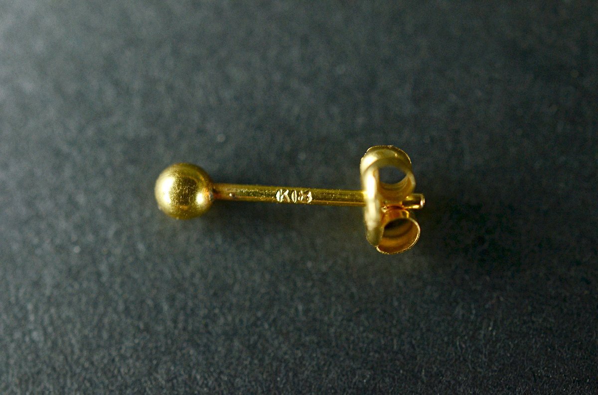 K18 イエローゴールドピアスまとめ パール・真珠・アメジストなど・YG 2.1g(石込み) 本体のみ★【YB】中古25Y1030-2_画像7