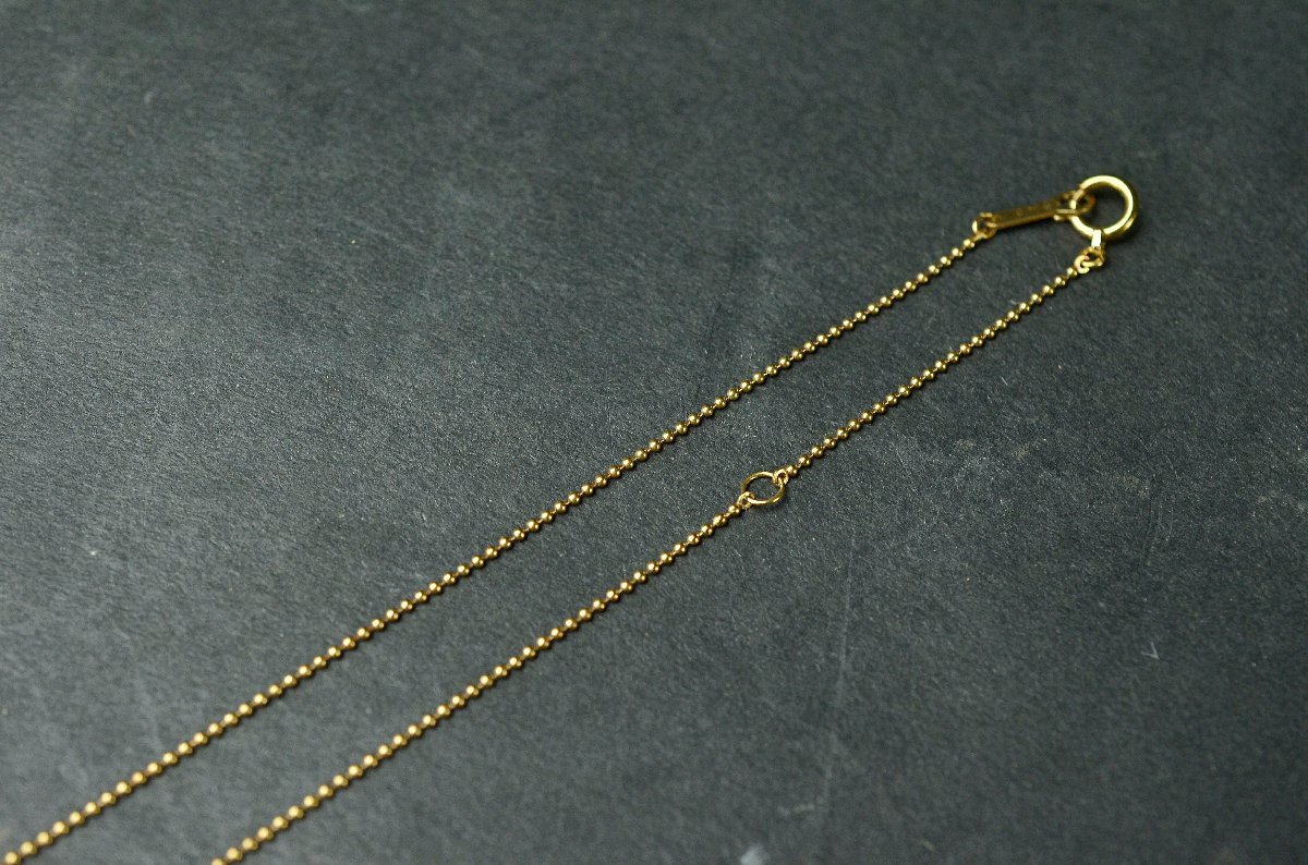 K18 イエローゴールドネックレス パール・真珠・YG 約20cm 2.4g(2.43g)(石込み) 本体のみ★【YB】中古25Y1030-3_画像5