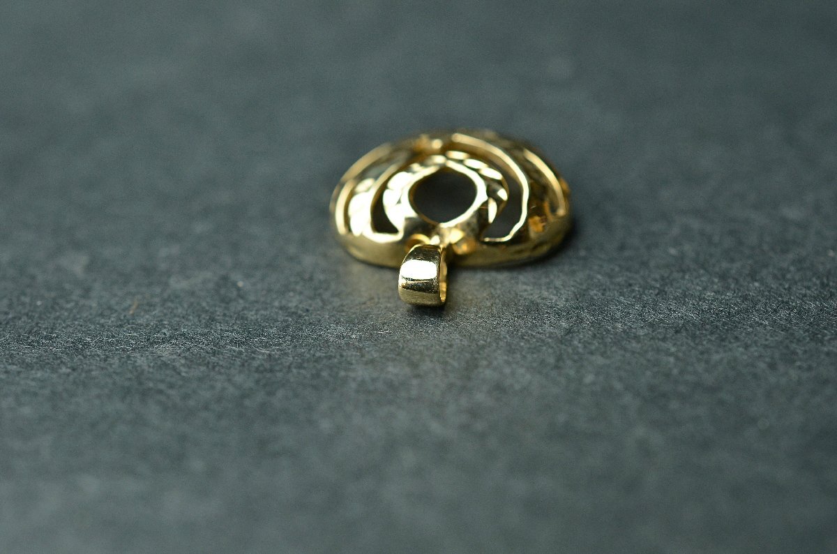 K14保証 イエローゴールド ハート形ペンダントトップ 2.4g(2.45g) 14K刻印 ※11月13日に井島貴金属X線検査資料付属 本体のみ★【YB】YG中古_画像4