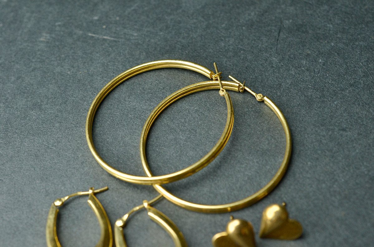 K18 イエローゴールドピアスまとめ6点 7.9g(7.79g) ※11月13日に井島貴金属にてX線検査済 資料付属 本体のみ★【YB】YG中古25Y1030-7_画像2