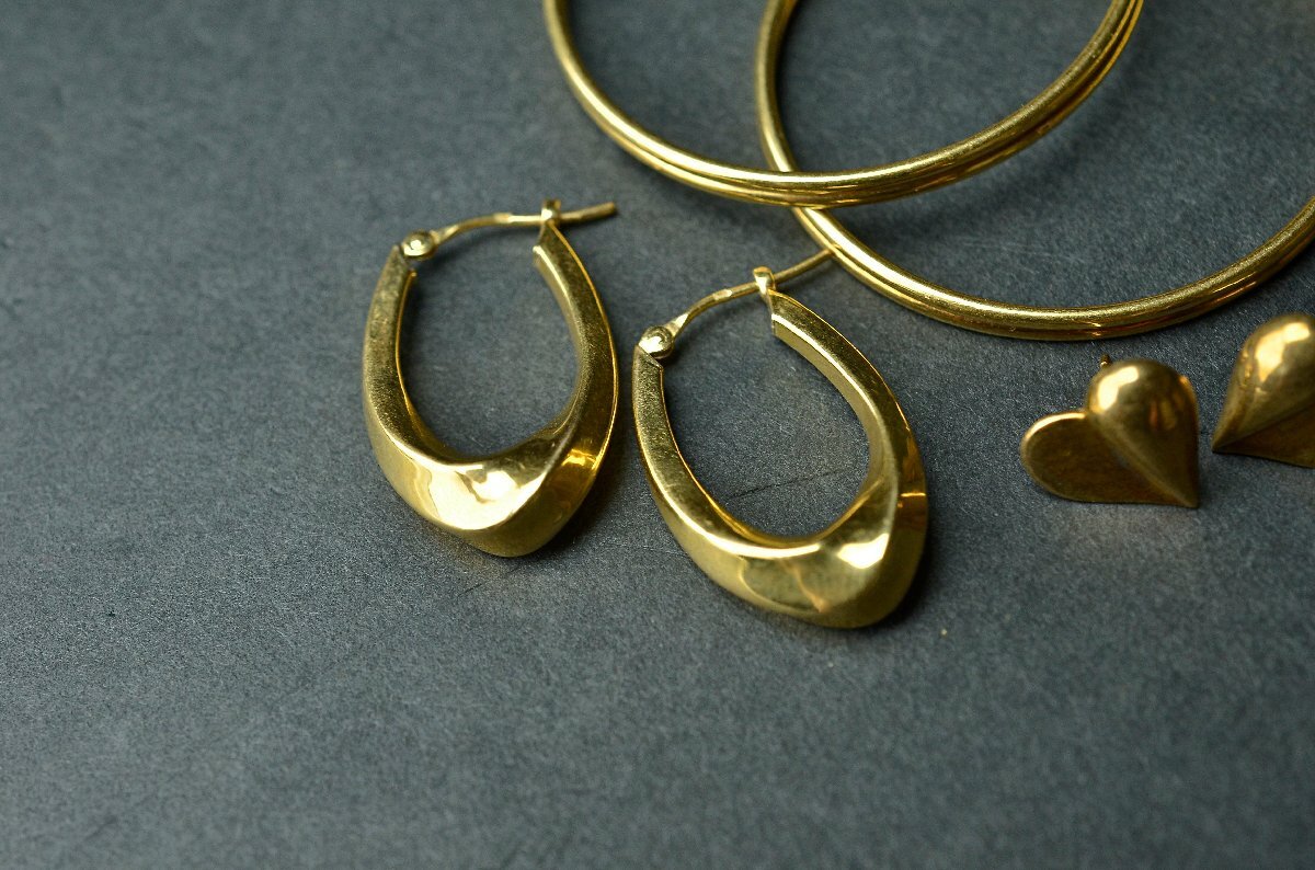 K18 イエローゴールドピアスまとめ6点 7.9g(7.79g) ※11月13日に井島貴金属にてX線検査済 資料付属 本体のみ★【YB】YG中古25Y1030-7_画像3