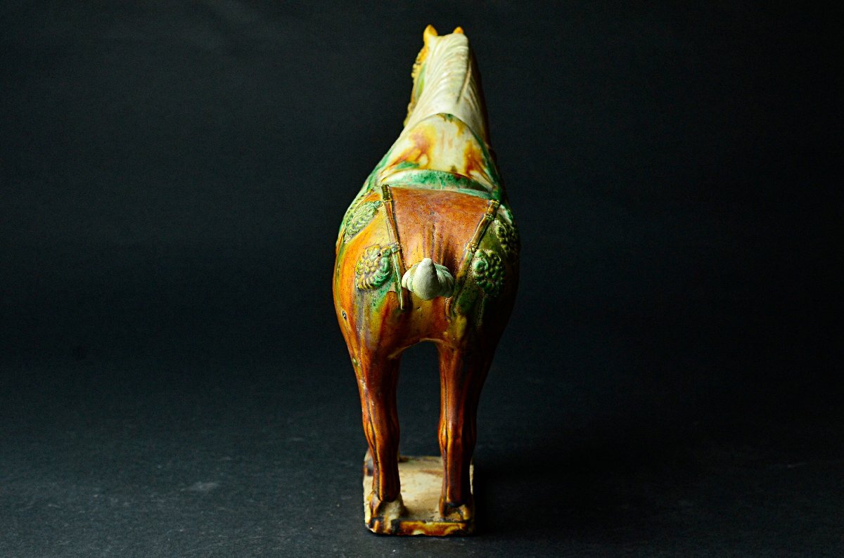 唐三彩馬俑・桐箱付属 ★【YB】中国古玩骨董25Y1055_画像4