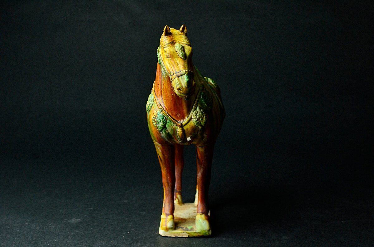 唐三彩馬俑・桐箱付属 ★【YB】中国古玩骨董25Y1055_画像5
