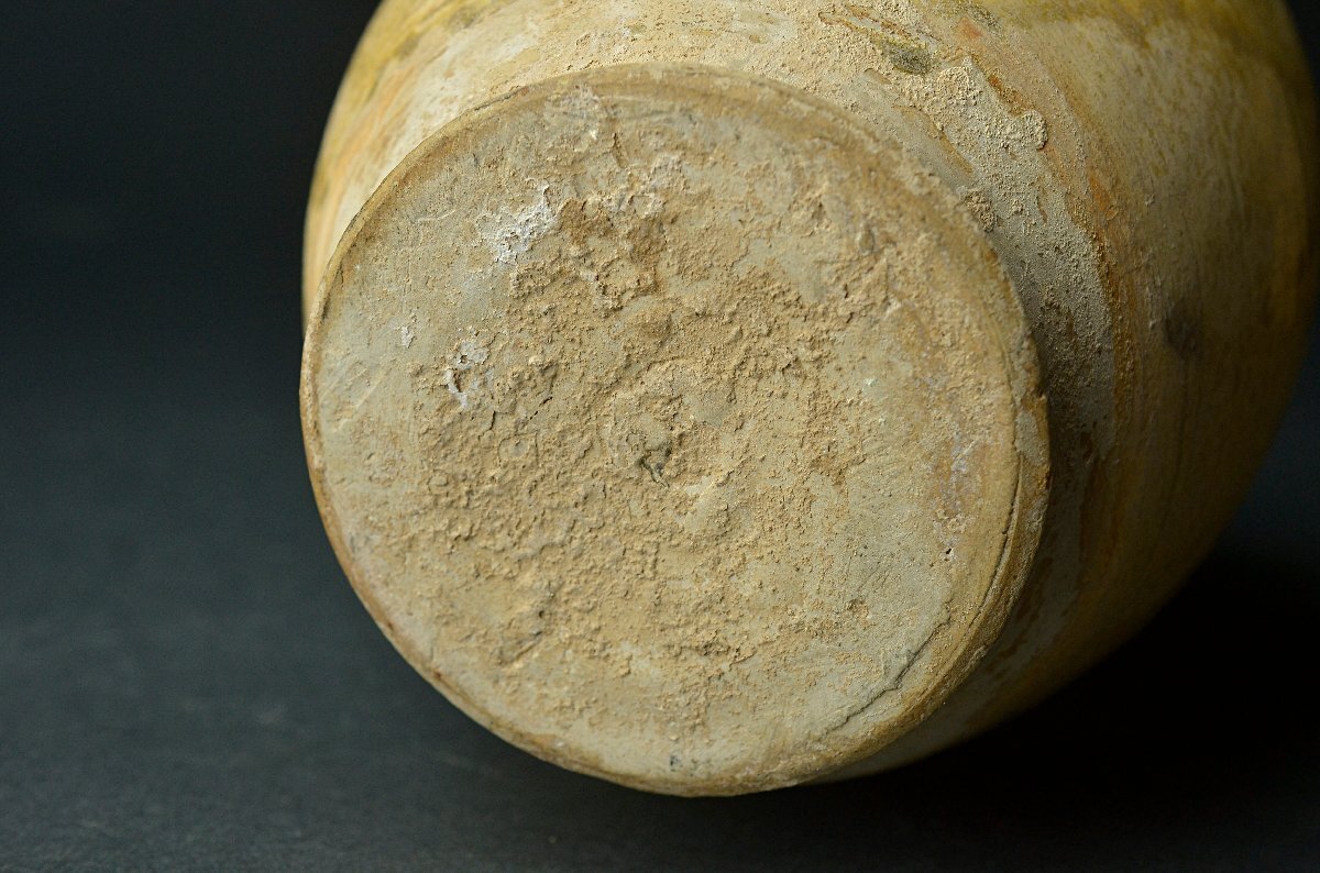 唐代寿州窯黄釉執壺・唐代黄釉水注・古木製専用箱付属 ★【YB】中国古玩骨董25Y1040_画像7