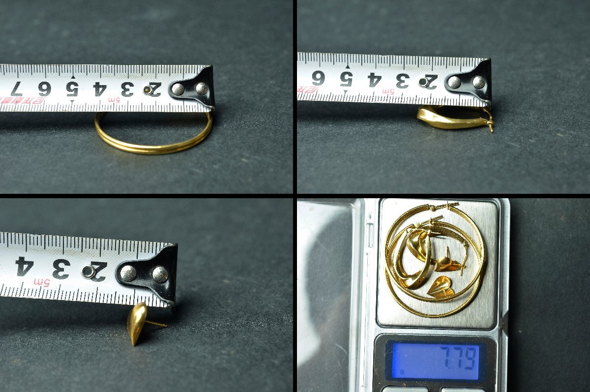 K18 イエローゴールドピアスまとめ6点 7.9g(7.79g) ※11月13日に井島貴金属にてX線検査済 資料付属 本体のみ★【YB】YG中古25Y1030-7_画像10