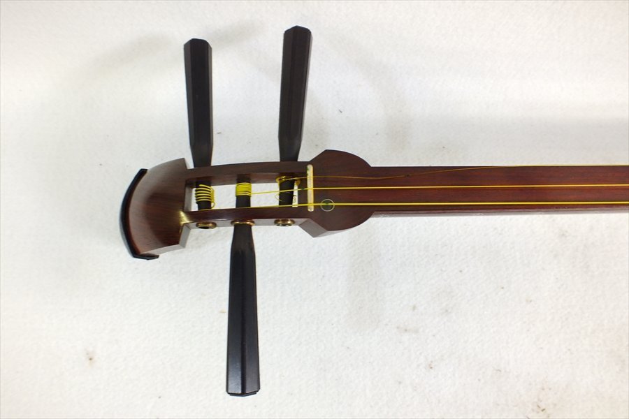 【08】彦坂三味線店 丸打 2.7cm中棹 棹はカリン 三味線 中古 現状品 251008R7828_画像3
