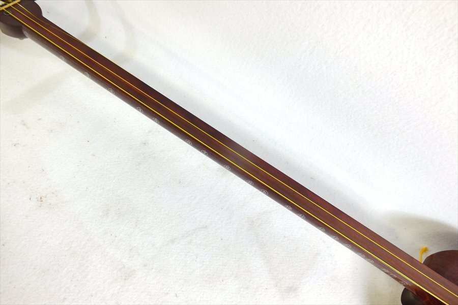 【08】彦坂三味線店 丸打 2.7cm中棹 棹はカリン 三味線 中古 現状品 251008R7828_画像4