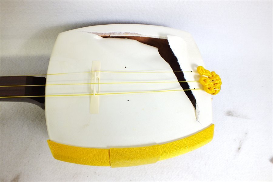 【08】彦坂三味線店 丸打 2.7cm中棹 棹はカリン 三味線 中古 現状品 251008R7828_画像5