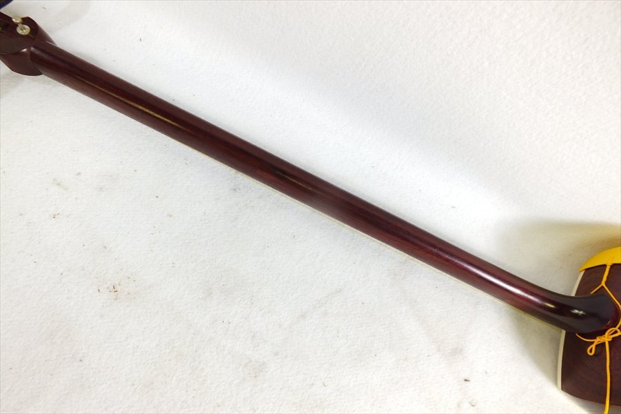 【08】彦坂三味線店 丸打 2.7cm中棹 棹はカリン 三味線 中古 現状品 251008R7828_画像8