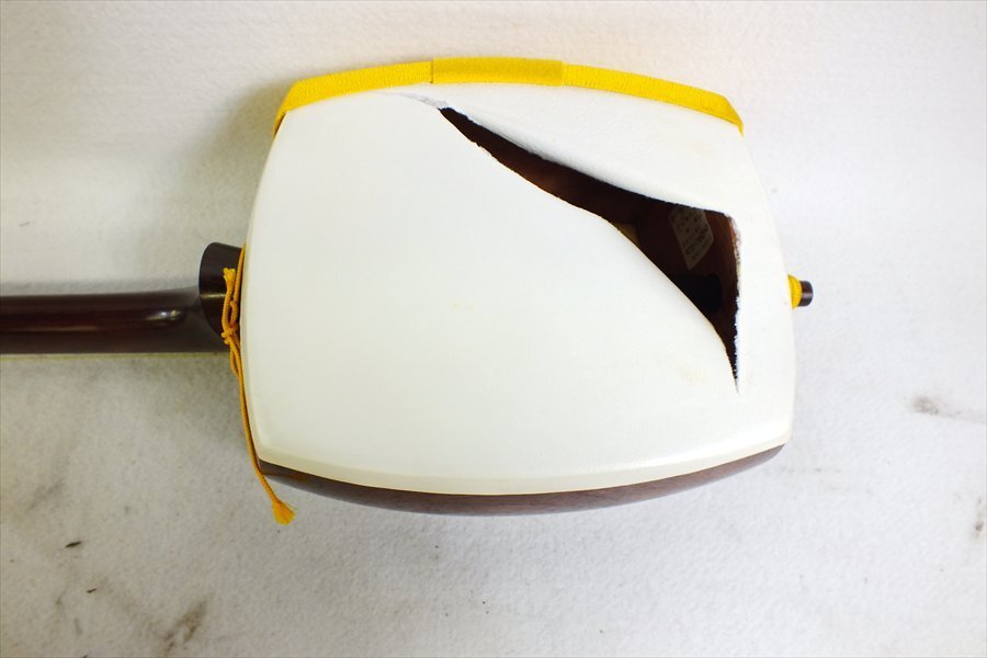 【08】彦坂三味線店 丸打 2.7cm中棹 棹はカリン 三味線 中古 現状品 251008R7828_画像9