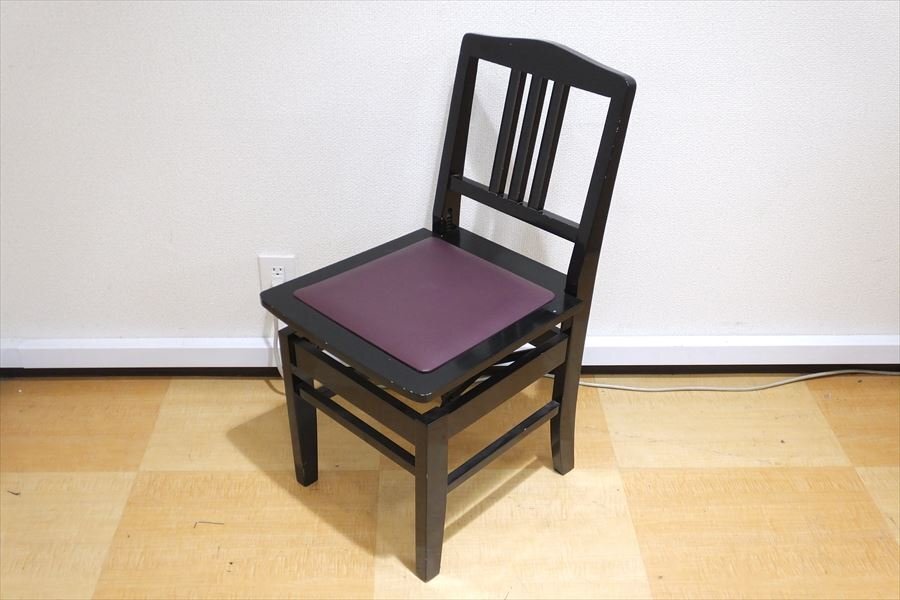 【01】 トムソンチェア 高さ調節可能 背もたれ付 ピアノ椅子 中古 現状品 251101S9684_画像1