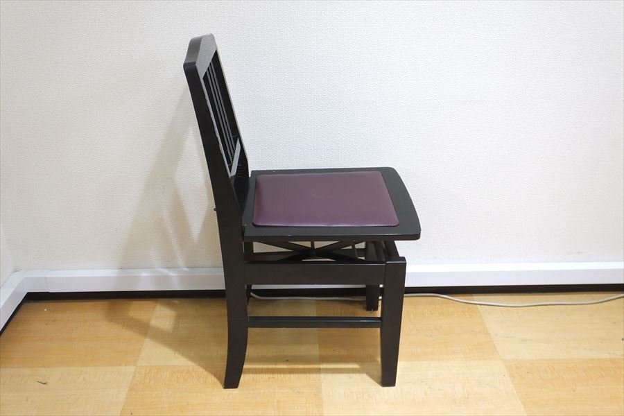 【01】 トムソンチェア 高さ調節可能 背もたれ付 ピアノ椅子 中古 現状品 251101S9684_画像5