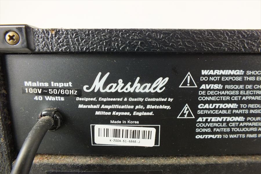 【09】Marshall マーシャル MG10CD ギターアンプ 音出し確認済 中古 現状品 251109J6910_画像9