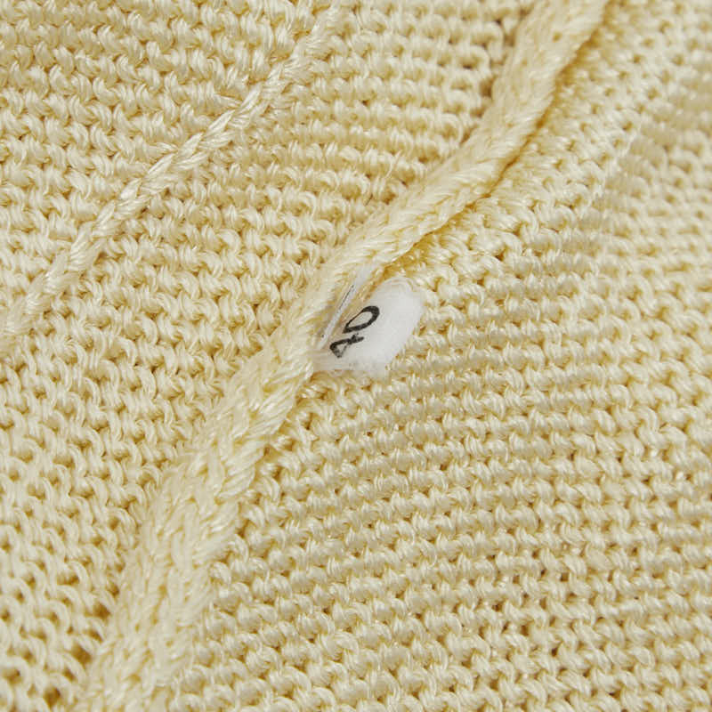  Fendi Logo вышивка кардиган размер :40 слоновая кость черный искусственный шелк женский FENDI [ б/у ]