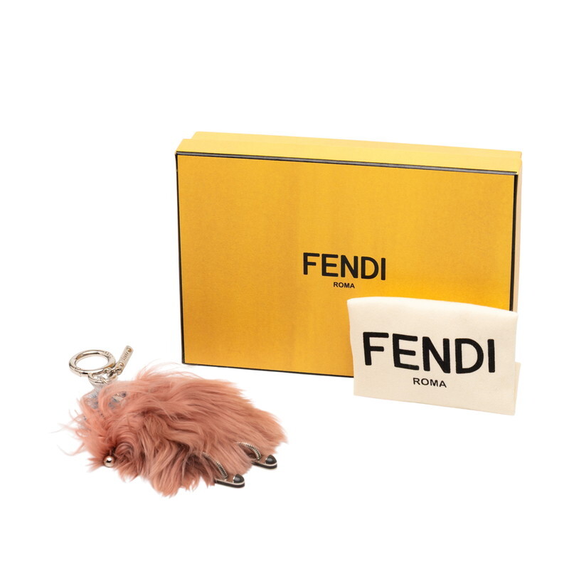  Fendi Monstar wi сыр брелок для ключа очарование сумка очарование розовый голубой мех женский FENDI [ б/у ]