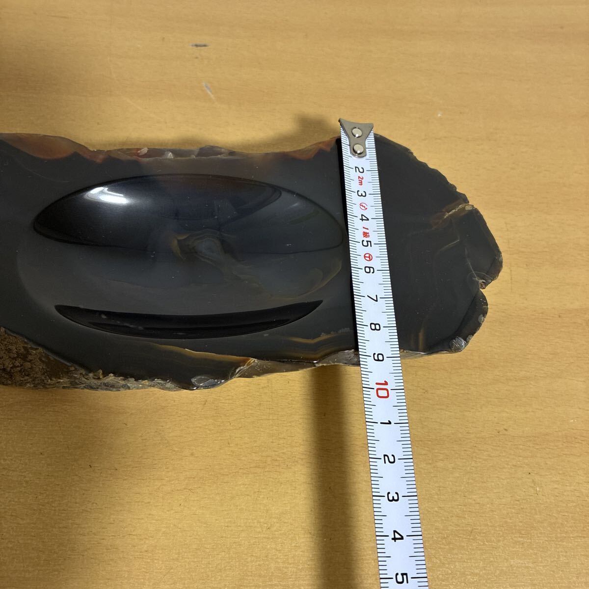 S25111016 鑑賞石 天然石 置物 オブジェ 小物入れ アゲート 瑪瑙 オブシディアン 黒曜石 原石 自然石_画像8