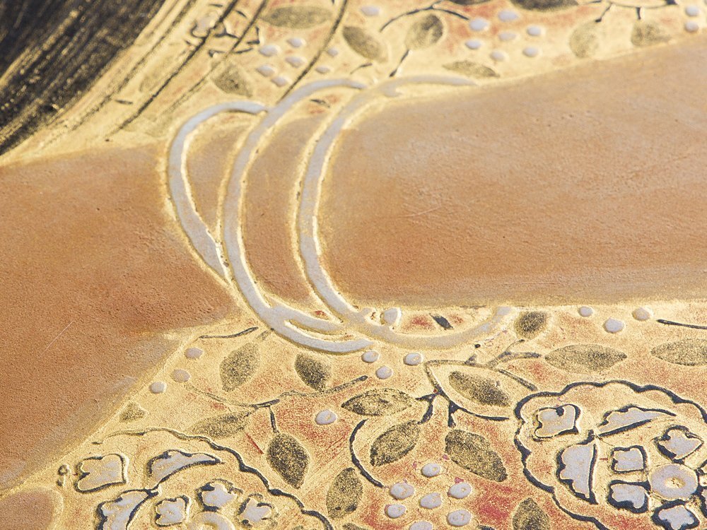 【1on1】真作 石踊紘一 『まどろむ女』 日本画 彩色 12号 共シール 額装 ／ 東京芸大卒 新制作協会展新作家賞 春季展賞 創画会春季展賞_画像6