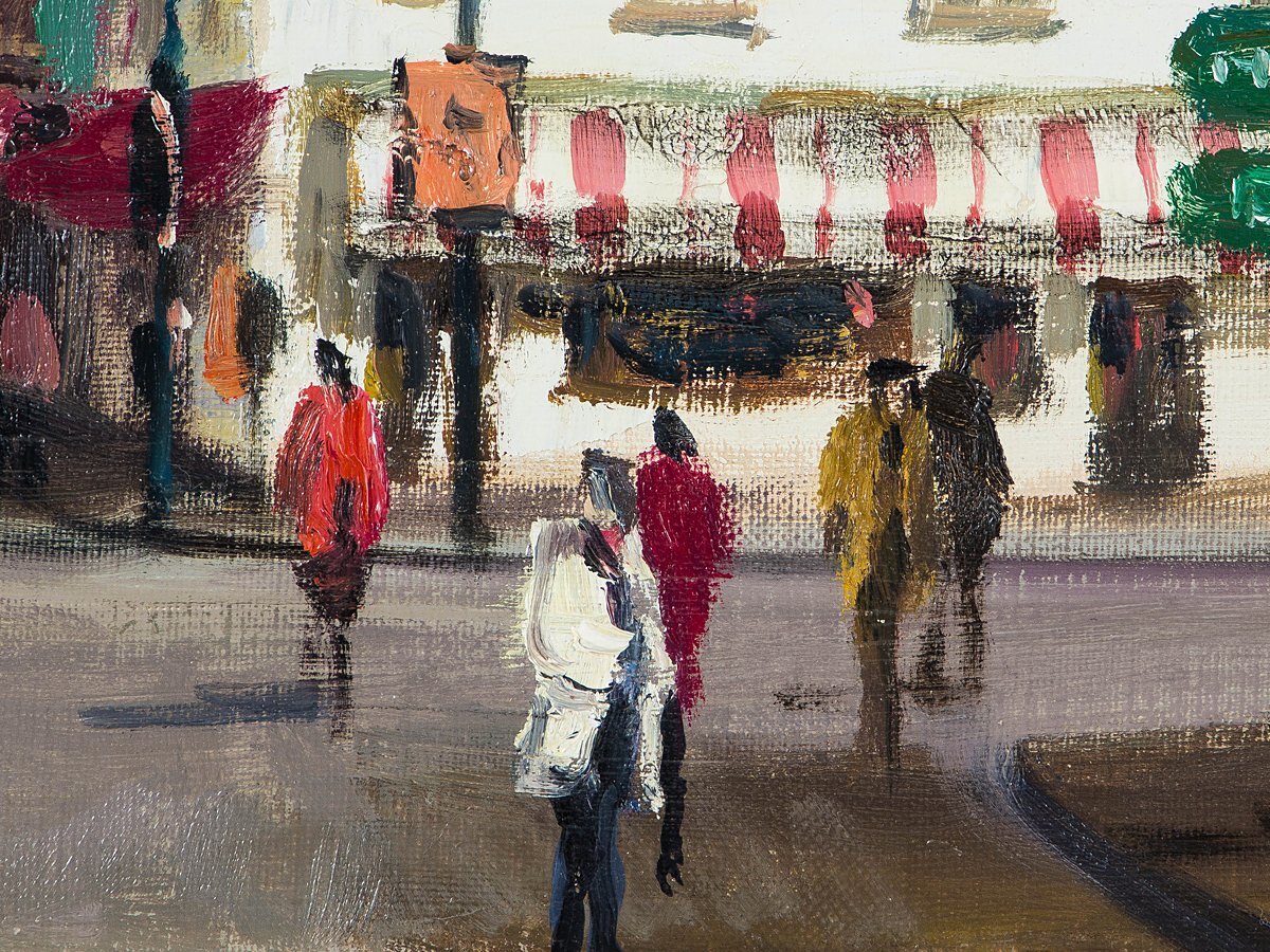 【1on1】真作 内田晃 『パリ風景』 油彩 キャンバス 4号 額装 ／ 大調和会委員 文部大臣賞 二元会常任委員_画像7