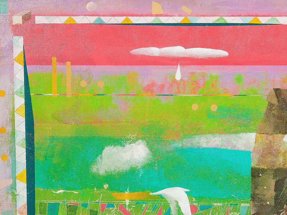 【1on1】真作 藤原護 『otonomie』 油彩 キャンバス 30号 1990年 額装／二紀展優賞 昭和会展優秀賞 兵庫県芸術奨励賞 色彩と音のハーモニー_画像3